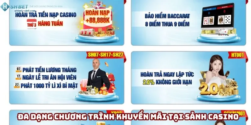 Đa dạng chương trình khuyến mãi tại sảnh casino